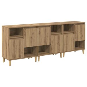 vidaXL Buffets 3 Pièces Chêne artisanal 60 x 35 x 70 cm Bois d'ingénierie