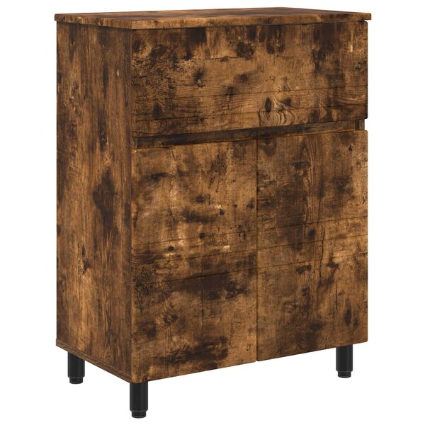 vidaXL Unité de vanité de salle de bain Chêne fumé 60 x 35 x 80 cm