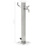 vidaXL Colonne à eau de jardin carrée Acier inoxydable 65 cm