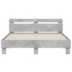 vidaXL Cadre de lit avec tête de lit et LED gris béton 140x190 cm