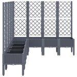 vidaXL Jardinière avec treillis gris 200x160x142 cm PP