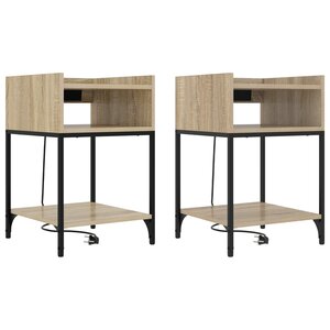 vidaXL Cabinet de chevet 2 Pièces Chêne Sonoma 40 x 40 x 61 cm