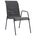 vidaXL Chaises empilables de jardin 2Pièces Acier et textilène Anthracite