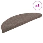 vidaXL Tapis d'escalier autocollants 5 pièces 56 x 17 x 3 cm Beige Demi-rond