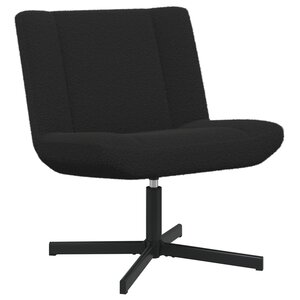 vidaXL Chaise pivotante Noir 63 x 75 x 76 cm Peau de mouton