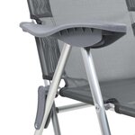 vidaXL Chaises de camping pliantes et repose-pied 2 Pièces gris textilène