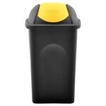 vidaXL Poubelle avec couvercle pivotant 60 L Noir et jaune