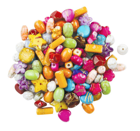 Perles pour enfant opaques assorties 0 7 à 1 7 cm 74 pièces