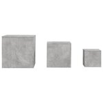 vidaXL Tables d'appoint 3 Pièces Gris béton Bois d’ingénierie