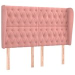 vidaXL Tête de lit avec oreilles Rose 163x23x118/128 cm Velours