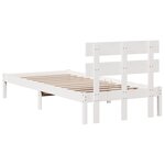 vidaXL Cadre de Lit avec Tête de Lit Blanc 80x200 cm Bois Massif de Pin