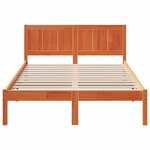 vidaXL Cadre de lit marron ciré Marron ciré Bois de pin massif