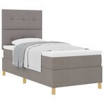 vidaXL Lit à ressorts avec matelas Taupe 90 x 190 cm tissu