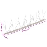 vidaXL Ensemble de 20 pointes à 5 rangées contre oiseaux Inox 10 m