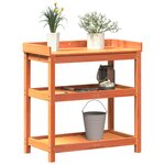 vidaXL Table de rempotage avec étagères marron bois massif de pin
