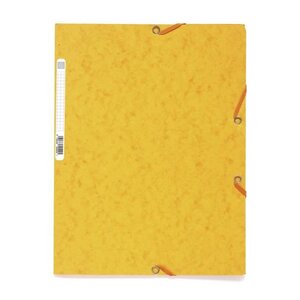 EXACOMPTA - Chemise a élastique - 3 rabats - 24 x 32 - Carte lustrée 390G - Jaune