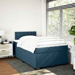vidaXL Sommier à lattes de lit et matelas Bleu foncé 120x200cm Velours