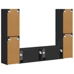 vidaXL Ensemble meuble TV 6 Pièces Noir Bois d'ingénierie
