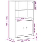 vidaXL Meuble Haut Chêne Noir 60x35 5x103 5 cm Bois d'ingénierie