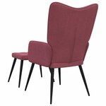 vidaXL Chaise de relaxation avec tabouret Rouge bordeaux Tissu