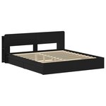 vidaXL Cadre de lit avec rangement Noir 200 x 200 cm Bois d'ingénierie