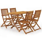 vidaXL Ensemble à manger d'extérieur pliable 5Pièces Bois d'acacia solide