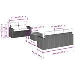 vidaXL Salon de jardin 6 Pièces avec coussins noir résine tressée