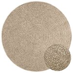vidaXL Tapis ZIZUR beige Ø 120cm aspect de jute intérieur et extérieur
