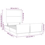 vidaXL Cadre de lit avec tête de lit Gris foncé 120x200 cm Tissu