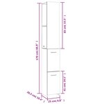 vidaXL Armoire de bain chêne fumé 25x26 5x170 cm bois d'ingénierie