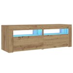 vidaXL Tables de chevet 2 Pièces avec LED chêne artisanal 60x35x40 cm