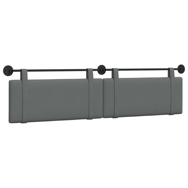 vidaXL Tête de lit suspendue Gris foncé Tissu