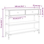 vidaXL Table console chêne marron 100x25x75 cm bois d'ingénierie