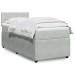 vidaXL Sommier à lattes de lit et matelas Gris clair 90x200 cm Velours