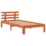 vidaXL Lit bibliothèque sans matelas cire marron 100x200 cm pin massif