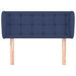 vidaXL Tête de lit avec oreilles Bleu 83x23x78/88 cm Tissu
