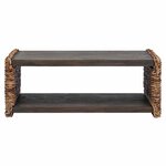 vidaXL Table basse Naturel 90 x 45 x 35 cm Bois de Mahogany Massif