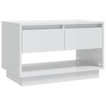 vidaXL Meuble TV Blanc brillant 70x41x44 cm Bois d'ingénierie