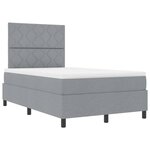 vidaXL Lit à ressort avec matelas et lumière LED grise  120 x 200 cm  tissu.