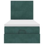 vidaXL Cadre de lit ottoman avec matelas vert foncé 100x200 cm velours