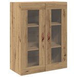 Armoire murale vidaXL avec portes en verre Chêne artisanal 69 5x34x90 cm