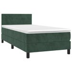 vidaXL Sommier à lattes de lit et matelas et LED Vert foncé 90x190 cm