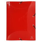 10 Chemises à élastique 3 rabats Polypropylène Crystal Colours A3 Coloris aléatoires EXACOMPTA