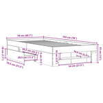vidaXL Cadre de lit sonoma gris 75x190 cm bois d'ingénierie