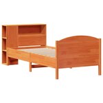 vidaXL Lit bibliothèque sans matelas cire marron 100x200 cm pin massif