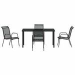 vidaXL Ensemble de salle à manger pour jardin 5 Pièces Noir