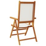 vidaXL Chaises inclinables de jardin lot de 8 tissu et bois massif