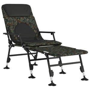 vidaXL Transat de pêche avec pieds à boue réglables pliable camouflage