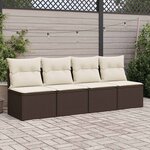 vidaXL Salon de jardin avec coussins 2Pièces marron résine tressée acacia
