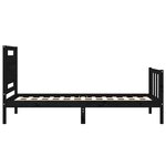 vidaXL Cadre de lit avec tête de lit noir petit simple bois massif